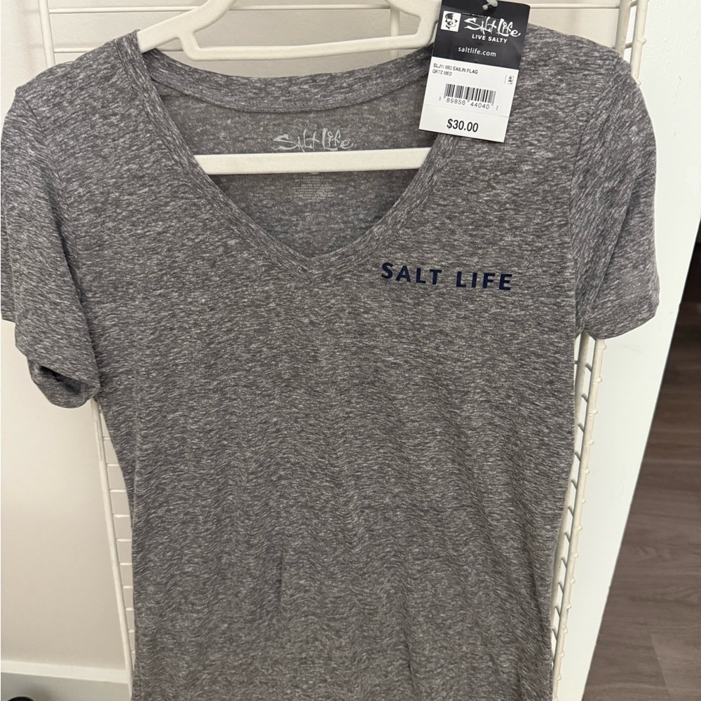 Salt Life Gray Sailin Flag Tee